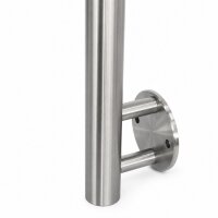 Edelstahl Geländer Set Handlauf seitliche Montage 900mm_Trägerplatte, Gelenkstift_ohne Endkappe_1100mm 2 Pfosten