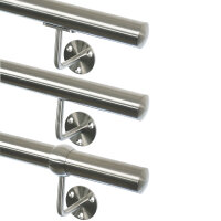 Edelstahl Handlauf Set Montageplatte mit 3 Bohrungen mit...